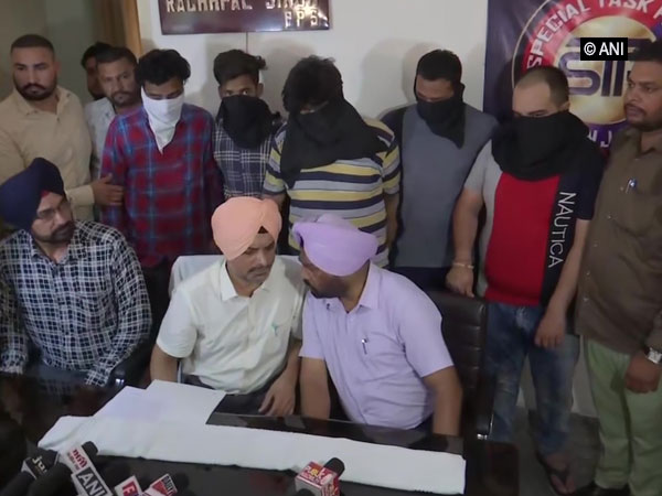 Punjab Special Task Force, which seized heroin from BSF official, addressing the media on Wednesday. Photo/ANI
