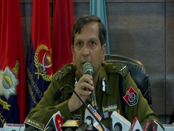 Punjab DGP Dinkar Gupta addressing a press conference in Chandigarh on Friday. Photo/ANI