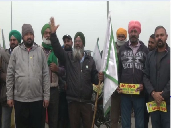 Members of Bharatiya Kisan Union staged prortest against new farm laws on Wednesday. (Photo/ANI)