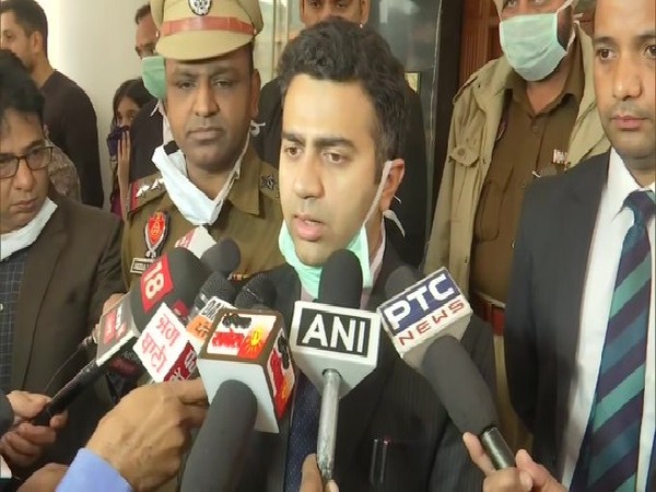 SDM Vikas Heera speaking to media on Friday. 