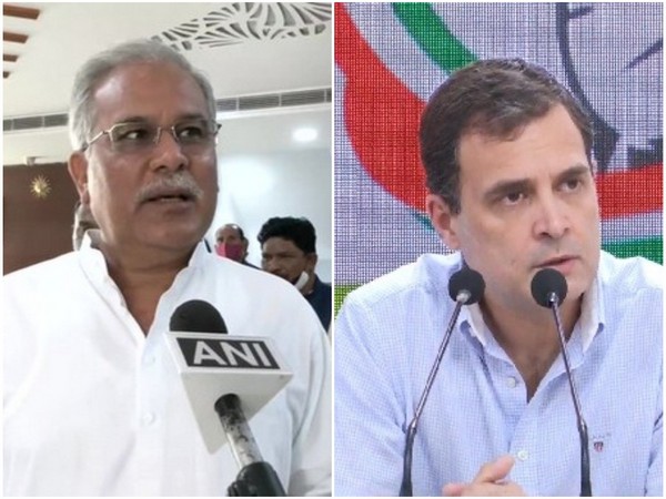 Chhattisgarh Chief Minister Bhupesh Baghel and Congress leader Rahul Ganhi (File Photo)