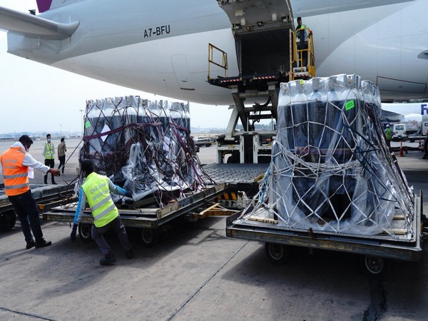 India welcomed another 1200 oxygen cylinders from the British Oxygen Company that arrived from the United Kingdom on Thursday.