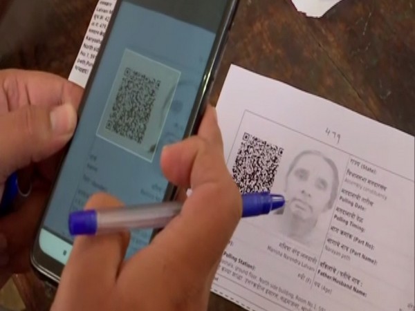 Visuals from the poll booth in Pune's Kasba Peth constituency in Maharashtra on Monday. Photo/ANI