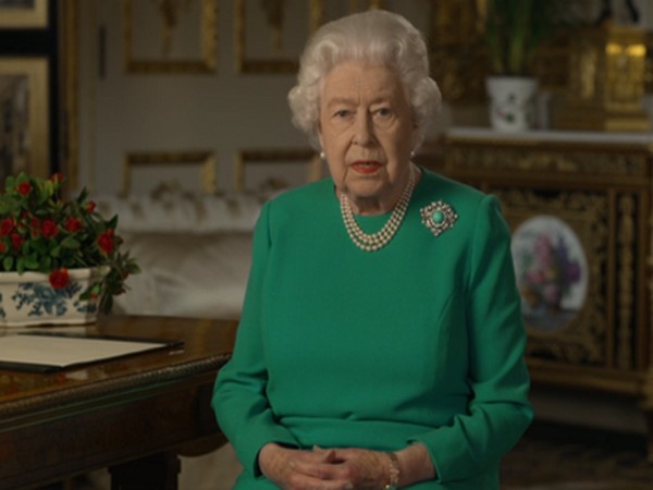 Queen Elizabeth II during a televised message to the UK over COVID-19