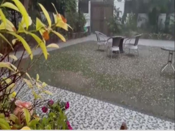 Heavy rain and hailstorm lashed parts of Delhi on Wednesday morning. (Photo/ANI)