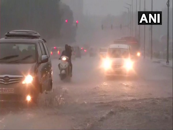 Rain lashed parts of Delhi on Sunday afternoon. Photo/ANI