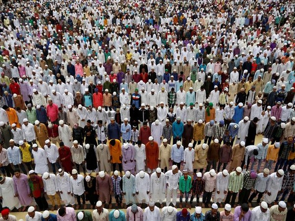 Muslims offering prayer at mosque