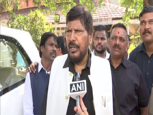 Union Minister Ramdas Athawale speaking to ANI in Mumbai on Monday.