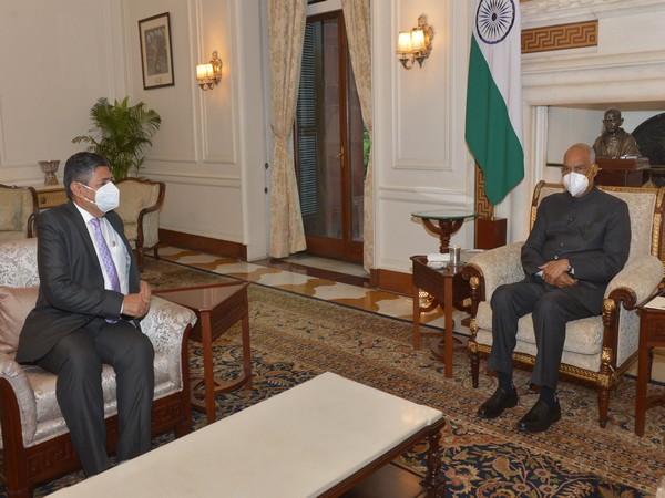 President Ram Nath Kovind with UPSC Chairman Dr Pradeep Kumar Joshi