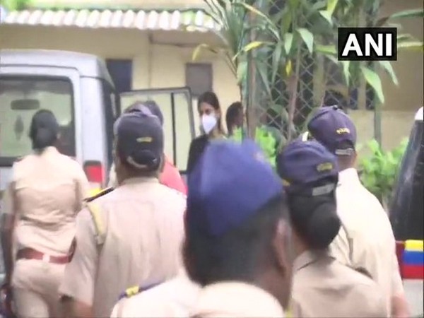 Actor Rhea Chakraborty brought to Byculla jail by Narcotics Control Bureau officials. [Photo/ANI]
