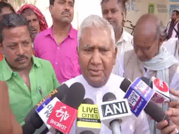 RJD leader Ram Chandra Purve while speaking to media persons in Patna, Bihar on Tuesday. Photo/ANI