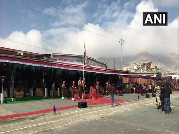 Lieutenant Governor RK Mathur unfurled the national flag at Polo Ground in Leh