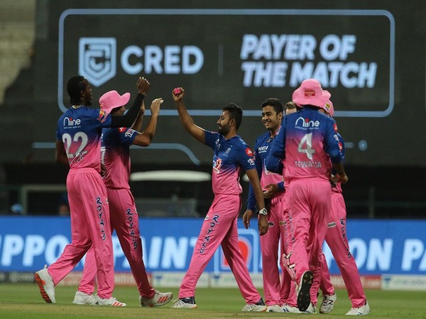 Rajasthan players celebrating after taking a wicket against CSK (Photo: BCCI/ IPL)