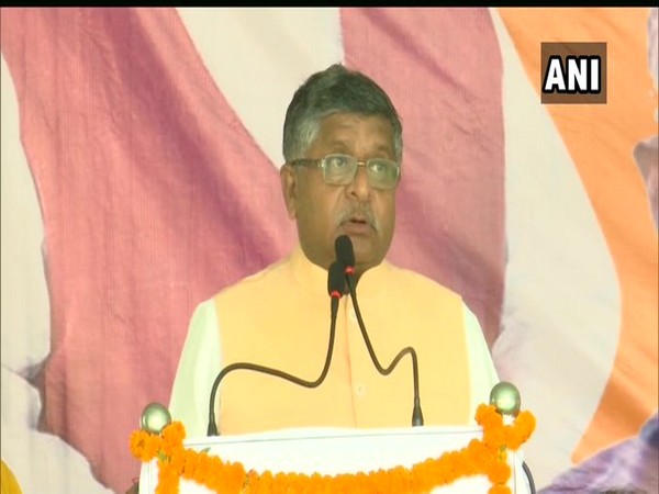 Union Minister Ravi Shankar Prasad speaking in Aurangabad on Monday. Photo/ANI