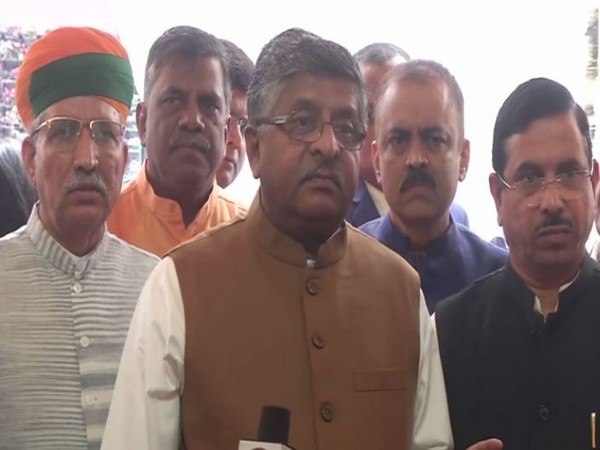 Union Minister Ravi Shankar Prasad speaking to media persons in New Delhi on Monday. Photo/ANI