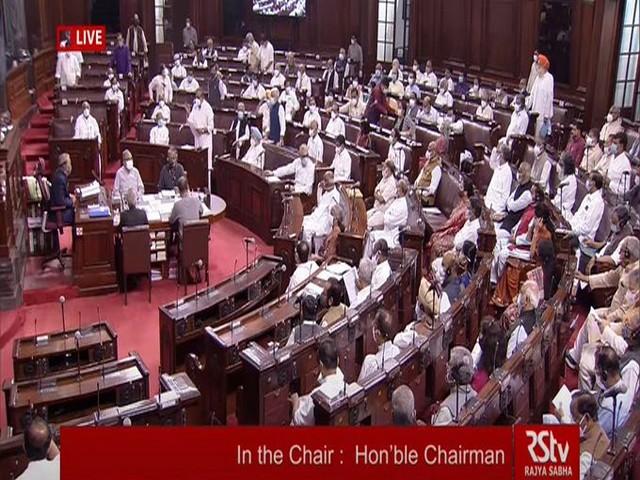 Rajya Sabha has been adjourned soon after it began till 12 pm. (Photo/ANI)