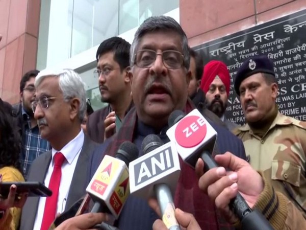 Union Minister Ravi Shankar Prasad speaking to reporters in New Delhi on Tuesday.
