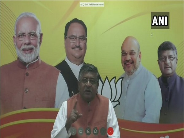Union Minister Ravi Shankar Prasad addressing a West Bengal BJP virtual rally on Thursday.