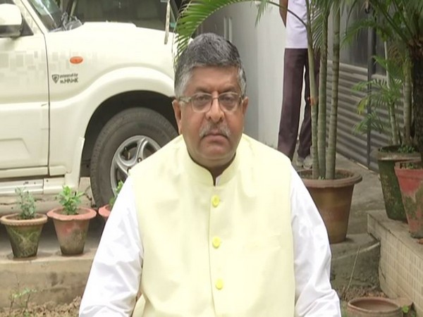 Union Minister Ravi Shankar Prasad speaking in Patna on Friday. [Photo/ANI]
