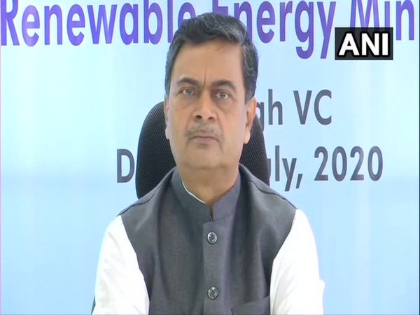 Union Power Minister RK Singh addressing a press conference on Friday in New Delhi. Photo/ANI