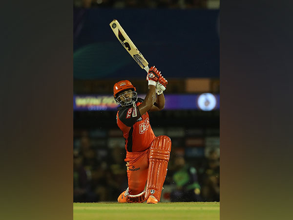 SunRisers Hyderabad's Rahul Tripathi during his 71-run knock against Kolkata Knight Riders in IPL 2022 (Image: IPL Twitter)