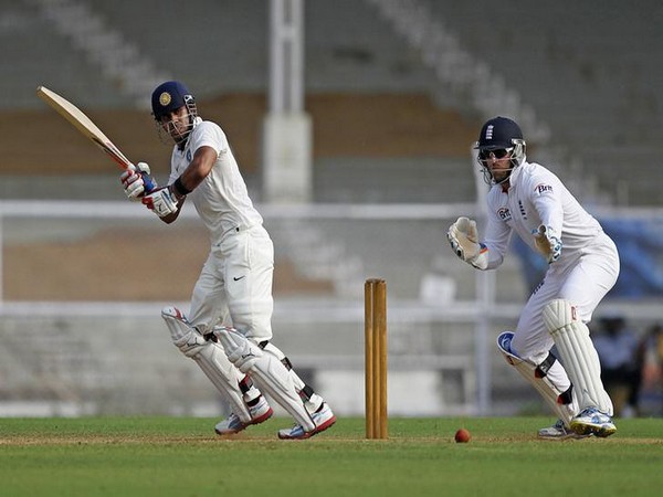 Manoj Tiwari while playing a shot. 