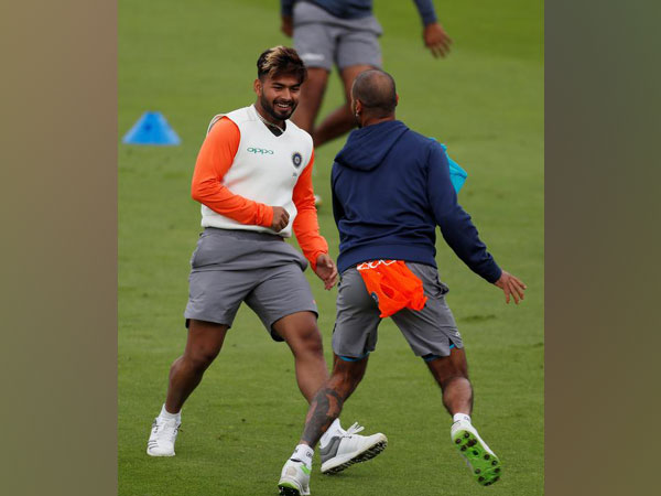 Rishabh Pant with Shikhar Dhawan during nets
