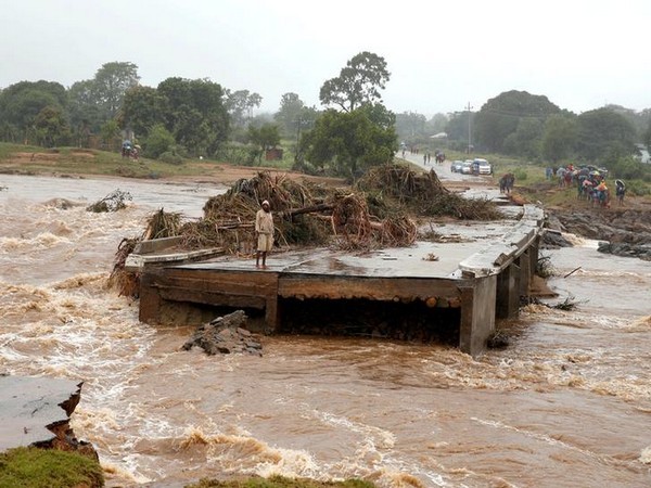 A house washed away by floodwaters in the aftermath of Cyclone Idai in Zimbabwe.