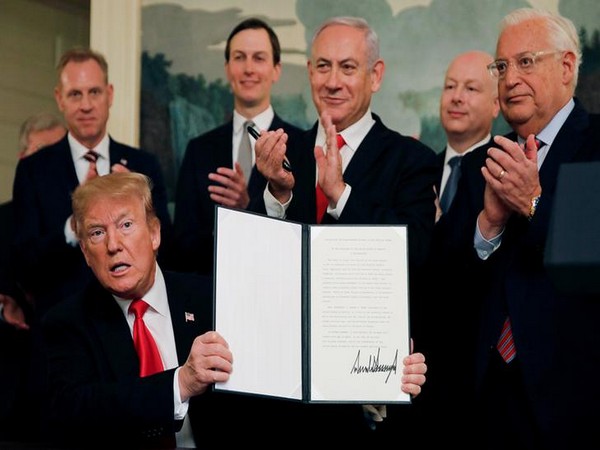 US President Donald Trump and Israeli Prime Minister Benjamin Netanyahu signed an official decree to recognise Israel's sovereignty over Golan Heights in Washington D.C. on Monday.