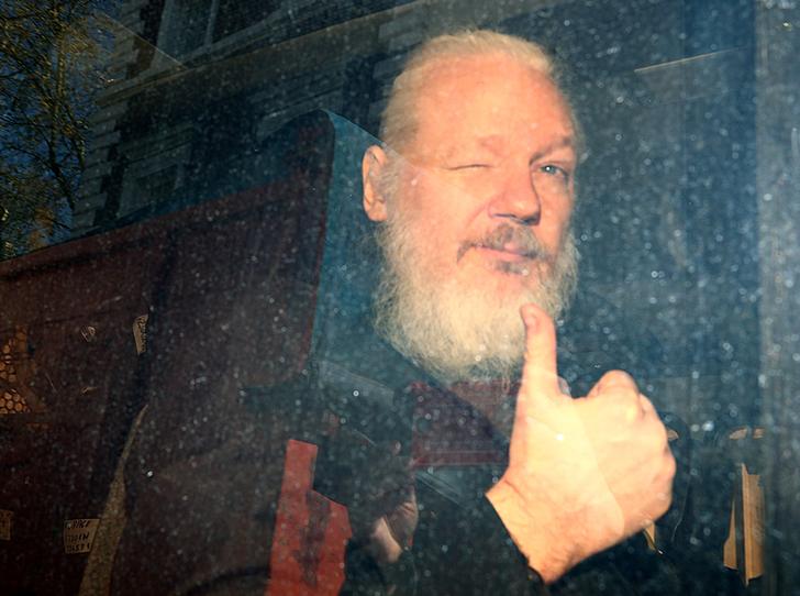 Wikileaks founder Julian Assange following his arrest