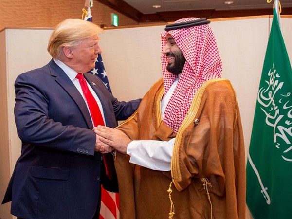 U.S. President Donald Trump shakes hands with Saudi Arabia's Crown Prince Mohammed bin Salman