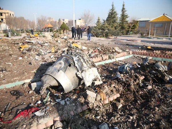 Debris of a plane belonging to Ukraine International Airlines, that crashed after taking off from Iran's Imam Khomeini airport