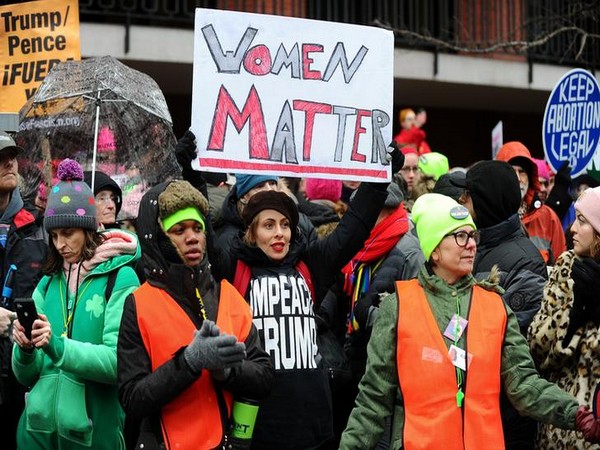 A visual from the protest in Washington. Photo/Reuters