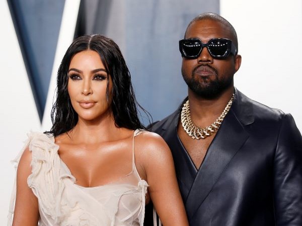 American television personality Kim Kardashian with musician husband Kanye West 