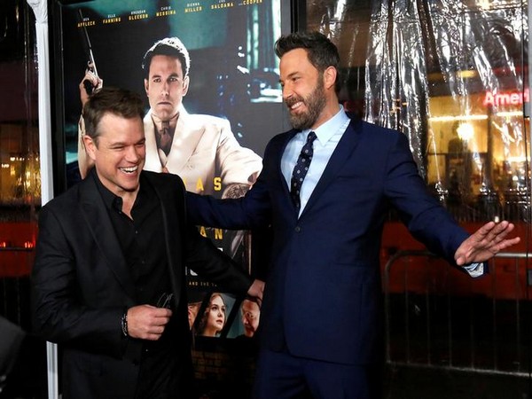 Ben Affleck and Matt Damon at the premiere of 2017 film 'Live by Night' in Hollywood