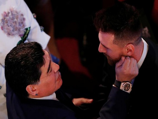 Diego Maradona with Lionel Messi 