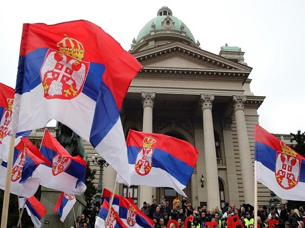 Serbian flags (Credit: Reuters Pictures)