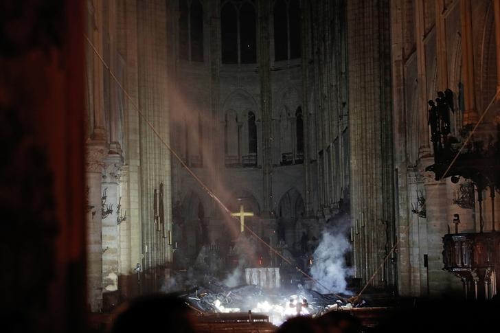 Smoke erupting from Notre Dame Cathedral