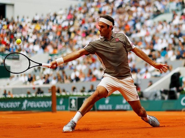 Roger Federer during the first round match of French Open