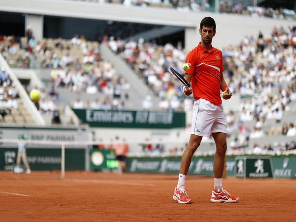 Novak Djokovic in action during his first round match in French Open 