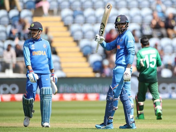 KL Rahul celebrates reaching his century in second warm-up match