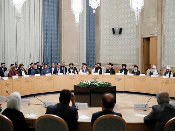 Members of Taliban delegation during peace talks in Moscow in May 2019