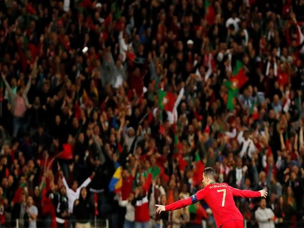Ronaldo celebrates after scoring goal against Switzerland 