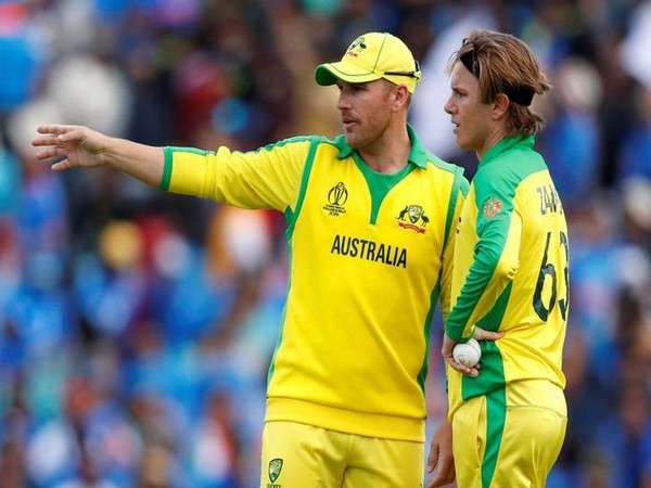 Australia skipper Aaron Finch with spinner Adam Zampa