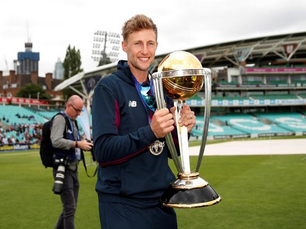 England batsman Joe Root with the 2019 World Cup trophy