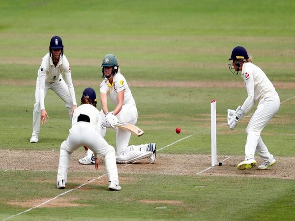 Australia's Ellyse Perry in action on Day One of the one-off Test against England
