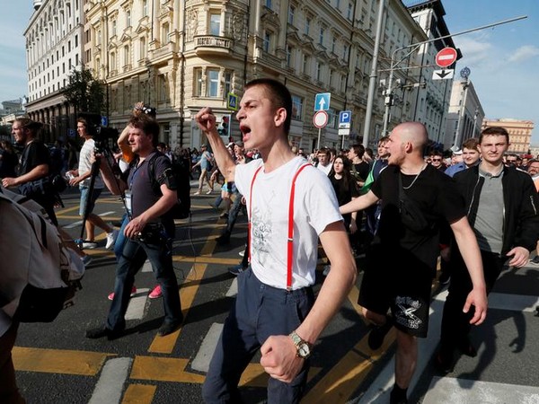Protesters demanding free and fair elections at a rally in Moscow on Saturday.