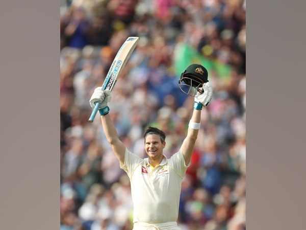 Australia's Steve Smith celebrates after scoring century against England 