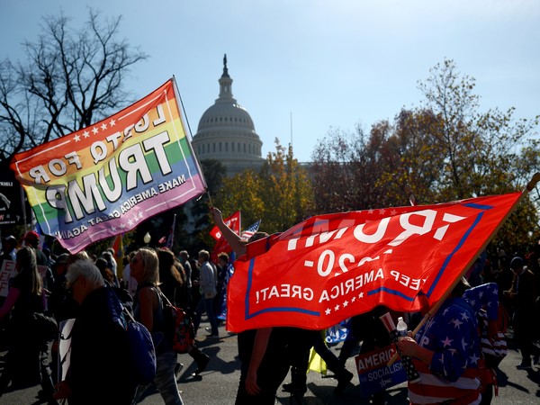 Thousands of people turned up in the US capital on Saturday (local time) to show support to President Donald Trump. (Photo credit: Reuters)