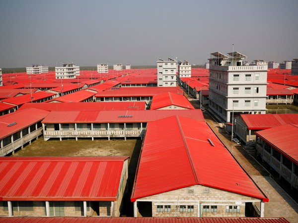 A view of the newly constructed houses in Bhasan Char in Bangladesh for the Rohingya refugees. (Photo credit: Reuters)